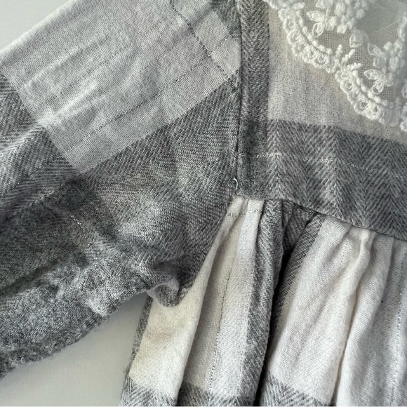 Eligo Grey Glitter Plaid Flannel Collared Dress - Picture 2 of 5